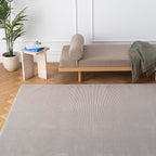 Revival Rugs Stripe 7'10"x10' Washable Area Rug for Living Room Bedroom - 100% Recycled Oeko-TEX Certified, Medium Pile, Taupe