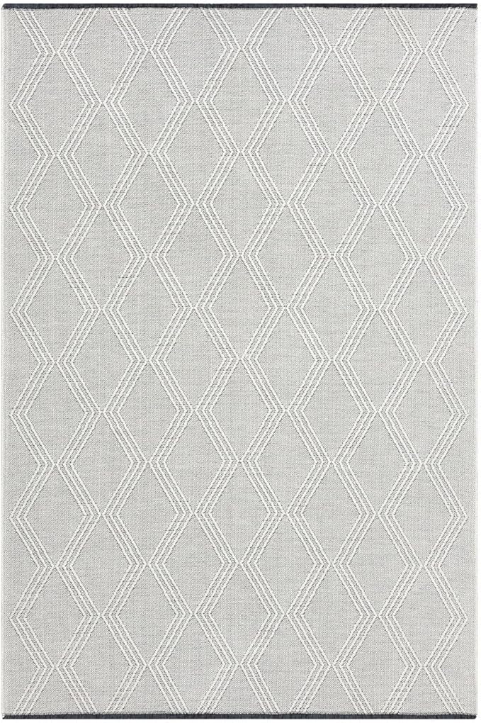 LUXE WEAVERS Modern Farmhouse White 8x10 Washable Area Rug, Anti-Slip Diamond Pattern Carpet