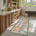 Collive Rug Runners for Hallway 2.6x8, Washable Jungle Animal Kitchen Runner Carpet Green Non Slip Bathroom Mats, Soft Low Pile Stain Resistant Entryway Rugs for Bedroom, Laundry Room
