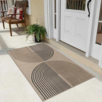 Easy Jute Rainbow Entryway Rug, 2.6x4 Washable Non-Slip Indoor Outdoor Doormat, Neutral Boho Farmhouse Kitchen Rug Modern Abstract Throw Rugs for Entrance Bedroom Bathroom