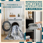 Istana 2x3 Area Rug - Grey Navy Boho Rugs for Living Room 2x3 - Foldable Small Rugs for Bedroom - Stain Resistant Washable Rug Non Slip - Eco-Friendly Area Rugs Indoor