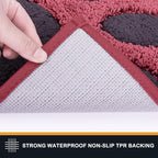 PURRUGS Dirt Trapping Door Mat 20" x 31.5", Non-Skid/Slip Machine Washable Microfiber Entryway Rug, Dog Doormat, Super Absorbent Welcome Mat for Muddy Wet Shoes and Paws, Burgundy Red