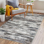 3x5 Modern Abstract Area Rug for Entryway, Grey Brown Super Soft Washable Rug with Non-Slip, Low-Pile Door Mat Indoor for Living Room Bedroom, Carpet with Non-Shedding