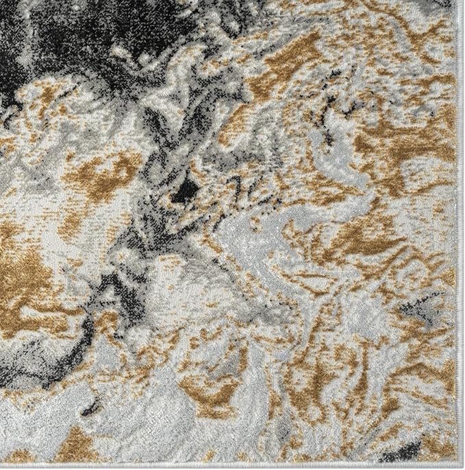 LUXE WEAVERS Marble Swirl Abstract Area Rug, Smoke 2x3