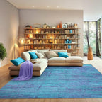 6x8 Area Rugs, Modern Abstract Teal Purple Washable Rug for Living Room, Soft Large Non-Slip Carpet for Bedroom Dining Room Home Office Farmhouse Decor - Teal+Purple