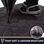 PURRUGS Dirt Trapping Door Mat 34" x 59", Non-Slip Machine Washable Entry Rug, Shoe Scraper, Dog Doormat, Super Absorbent Welcome Mat for Front & Back Door, Muddy Wet Shoes & Paws, Charcoal