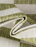 Unique Loom Outdoor Striped Collection Area Rug - Striped (12' Round Green/Ivory)