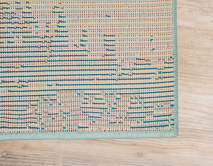 Unique Loom Positano Collection Coastal Modern Fish Light Blue Area Rug (9' x 12')