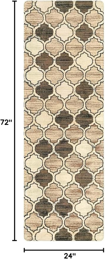 Lahome Moroccan Washable Kitchen Runner Rug - 2x6 Carpet Runners for Hallway 6Ft Non-Slip Throw Soft Laundry Room Print Distressed Modern Rug Runner for Bathroom Bedroom Entryway Living Room
