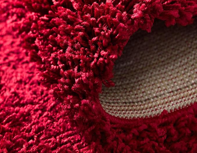 Unique Loom Solid Shag Collection Area Rug (2' 2" x 3' 1" Rectangle, Cherry Red)