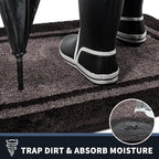 PURRUGS Dirt Trapping Door Mat 24" x 36", Non-Slip/Skid Machine Washable Entryway Rug, Shoes Scraper, Area Rug, Super Absorbent Welcome Mat for Muddy Wet Shoes and Paws, Grayish Brown & Coffee