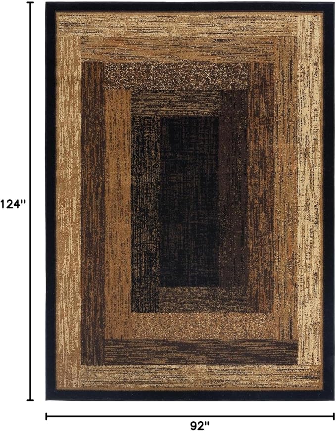 Home Dynamix Royalty Vega Contemporary Geometric Area Rug, Black/Beige, 7'8"x10'4"