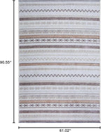 Alfa Rich 5x8 Beige Gray Washable Area Rugs for Living Room Bedroom Kitchen Cotton Decor Rug