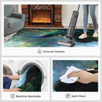 Peacock Rugs for Bedroom - 3x5 Rug, Peacock Decor Area Rugs for Living Room, Natural Landscapes Carpet, Waterfall Washable Area Mat, Aesthetics Carpet - Peafowl Home Decor & Gifts