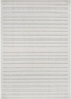 CAMILSON Modern Rug 6x9 Luxury Striped Line Micro Loop Area Rugs Soft High-Low Pile Stain Resistant Easy to Clean Non-Shedding Durable Living Room Bedroom Indoor Carpet (White)