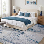 Toneed Abstract Area Rug Modern Washable Rug Soft Non Slip Rug Low Pile for Bedroom Living Room Dining Room Dusty Teal Grey 5x8 Feet