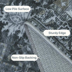 GENIMO 2x7 Runner Rugs for Hallway, Machine Washable Non Slip Vintage Rugs, Low Pile Lightweight Soft Print Rug for enrtyway, Corridor, Home Office, Kitchen,Dark Gray