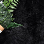 Latepis Black Round Area Rug 8ft Large Circle Fuzzy Shag Rug Washable Sheepskin Fluffy Faux Fur Rug Plush Throw Rugs for Living Room Bedroom Soft Rugs Room Decor