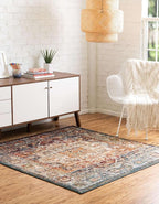 Unique Loom Isabella Collection Area Rug - Adjani (4' 1" Square, Multi/ Beige)