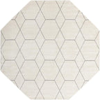 Unique Loom Trellis Frieze Collection Area Rug - Geometric (5' Octagon, Ivory/ Gray)