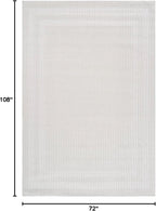 CAMILSON Micro Loop Rug 6x9 Modern Luxury Bordered Area Rugs Soft High and Low Pile Stain Resistant Easy-Cleaning Non-Shedding for Living Room Office Indoor Carpet (6 x 9 / White)