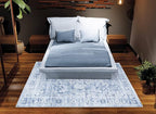 Bloom Rugs Washable Non-Slip 8' x 10' Rug - Ivory/Denim Blue Traditional Medallion Area Rug for Living Room, Bedroom, Dining Room, and Kitchen - Exact Size: 8' x 10'