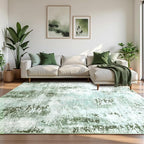 Washable Abstract Rug, 5x7 Modern Area Rugs with Non-Slip Rubber Backed for Living Room, Thin but Soft Contemporary Carpet Kitchen Bedroom Dining Room Decor, Green