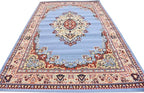 Unique Loom Reza Collection Traditional Persian Style Area Rug, 6 x 9 ft, Light Blue/Ivory