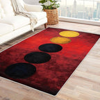 Geometric Rug, 3x4 Rug, Red Gradient Rugs for Entryway, Modern Small Area Rug, Washable Rug Non Slip Soft Indoor Carpet, Kids and Pets Friendly, Geometric Home & Room Decor