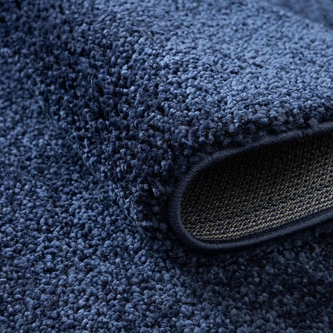 Unique Loom Solo Collection Area Rug - Calabasas (4' 1" Square, Navy Blue)