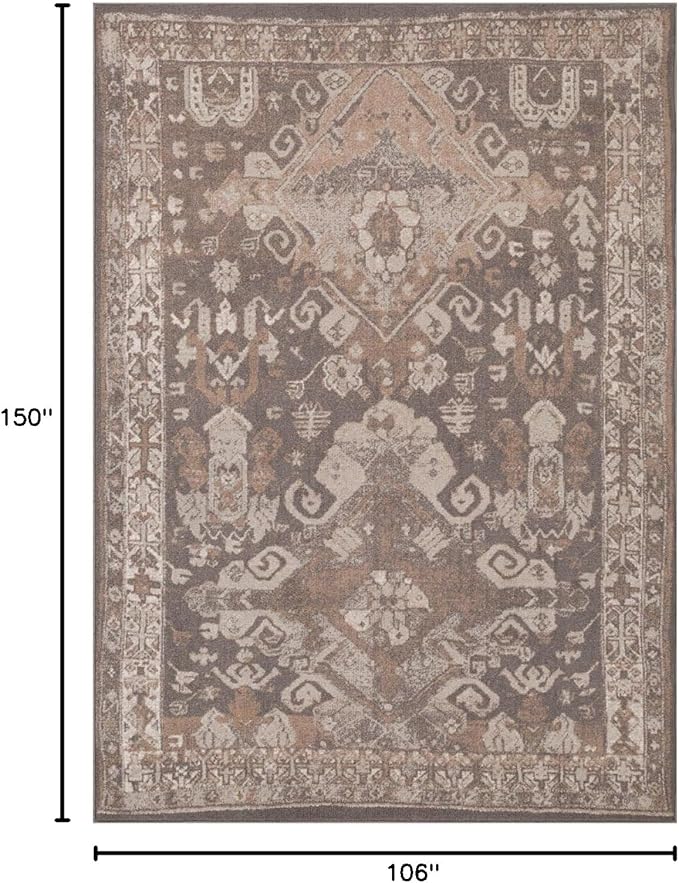 LUXE WEAVERS Moroccan Floral Beige 9x12 Area Rug for Living Room