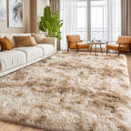 Upgrade Non-Slip Plush Rugs for Living Room, Soft Shaggy Carpets for Living Room, Fuzzy Rugs for Kids' Room, Perfect Decor for Modern Home Tie Dye Camel 8x10 Feet