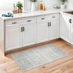 Valenrug Door Mat 2x3 - Stain Resistant 2x3 Entryway Area Rugs for Living Room, Non Slip Backing Large Area Rugs for Bedroom, Folable Machine Washable Area Rug (2'x3', Grey)
