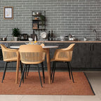LUXE WEAVERS Modern Farmhouse Orange 8x10 Washable Area Rug, Anti-Slip Diamond Pattern Carpet