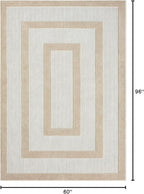 Abani Area Rugs - Modern Minimalist Pattern - Cream Rug for Living Room, Bedroom, Dining Room - Indoor/Outdoor - Easy to Clean - Non-Shedding - 5' x 8'
