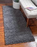 Unique Loom Davos Shag Collection Area Rug - Solid (2' 7" x 16' 5" Runner, Peppercorn)
