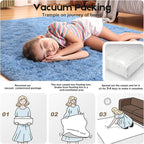 Blue 8x10 Area Rugs for Living Room Bedroom, Fluffy Large Rug Soft Shag Non-Slip Carpet for Kids Boys and Girls Room Dorm Home Decor (8ft x 10ft)