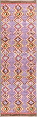 Dash & Albert Rhapsody Spice Machine Washable Rug, Runner-2.5 X 8 Feet, Red/Purple Graphic Pattern - Premium Luxury Hotel Quality Soft Breathable Hypoallergenic Machine Washable Easy Care All