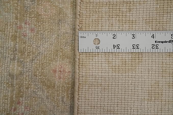 Rug Source Transitional Collection, 5x8 Rug, Hand Knotted Beige & Ivories All-Over Rug, Oriental Viscose Silk Carpet for Foyer, Entryway and Hallway