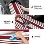 KOZYFLY Striped Outdoor Rug 3x5 Ft Red and White Christmas Front Door Rug Woven Area Rug Washable Doormats Indoor Entrance Mat for Kitchen Entryway Patio Front Porch Holiday Decor