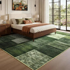 DweIke Washable Area Rugs for Living Room, 5x7 Soft Bedroom Rugs, Geometric Print Non-Slip Modern Rug, Stain Resistant Throw Carpets for Office Nursery Dining Room Home Dorm Decor, Green