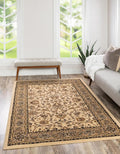 Unique Loom Sialk Hill Collection Area Rug - Washington (4' 1" x 6' 1" Rectangle Ivory/Black)