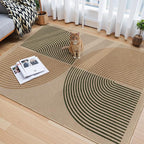Lahome Modern Rainbow Easy Jute Office Rug, Washable Rugs 4x6 for Living Room Bedroom Farmhouse Kitchen Mats for Floor, Contemporary Non Slip Floor Carpet for Entryway Backyard Sunroom