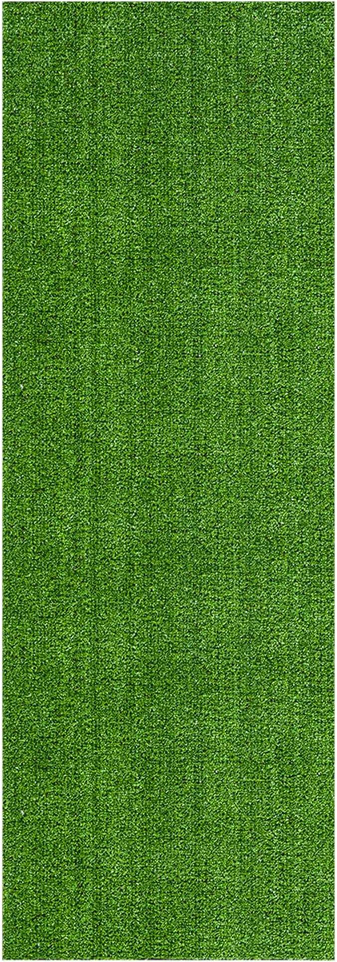 Ottomanson Artificial Grass Turf 2'7" x 16' Indoor Outdoor Faux Grass Rug with Drainage Holes, Customizable with Extra Long Size Options, Perfect for Patio Lawn Balcony Weddings Photoshoot Backdrop