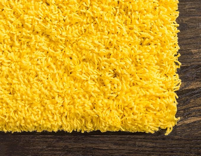 Unique Loom Solid Shag Collection Area Rug (3' 3" x 5' 3" Rectangle, Tuscan Sun Yellow)