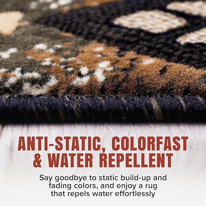 YHSF South West Native American Area Rug C318 - Easy Clean, Thick, Soft, Durable Native Tribal American Indian Inspired Rug for Bedroom/Living Room and More - Sage Green, 3 Feet x 4 Feet 7 Inches