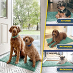 Muddy Mat® Shown on TV–Super Absorbent Microfiber Dog Door Mat for Muddy Paws, Non-Slip Washable Pet Rug, Quick Dry Chenille Entryway Carpet, Machine Washable Indoor Outdoor mat–Seafoam Green 28"x18"