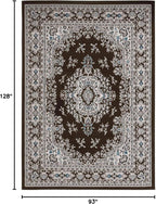 Home Dynamix Premium Sakarya Traditional Medallion Border Area Rug, Brown, 7'9"x10'8" , Rectangular