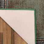 Antep Rugs Alfombras Bordered Modern 2x10 Non-Slip (Non-Skid) Low Pile Rubber Backing Indoor Area Runner Rug (Green, 2' x 10')