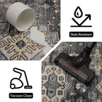 Area Rug Non Slip Machine Washable Ultra Soft Living Room/Bedroom/Kitchen/Outdoor/Classroom Silver, 2'×6'